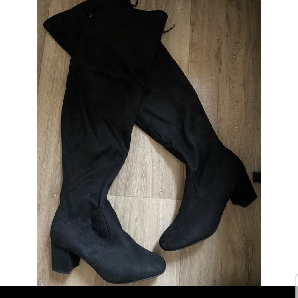 Lane Bryant over knee suede black boots